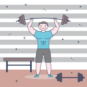 Cute Cartoon Barbell Art Wallpaper