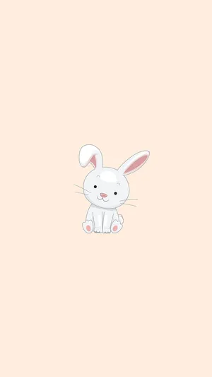 Cute Cartoon Bunny Pastel Background Wallpaper