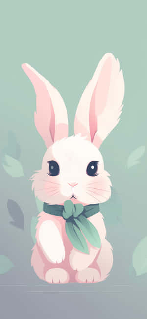 Cute Cartoon Bunnywith Scarf Wallpaper