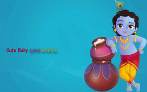 Cute Cartoon Krishna Wallpaper