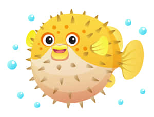 Cute Cartoon Pufferfish Wallpaper