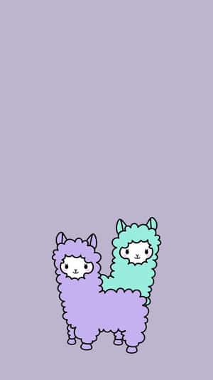 Cute Cartoon Purple Alpaca Wallpaper