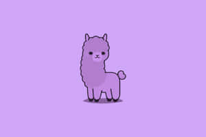 Cute Cartoon Purple Alpaca Wallpaper