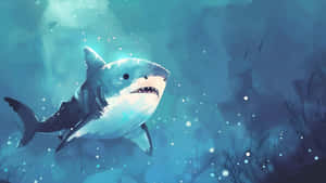 Cute Cartoon Shark Wallpaper