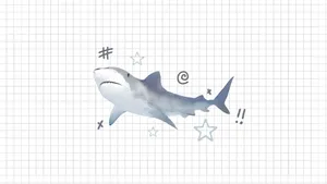 Cute Cartoon Shark Wallpaper