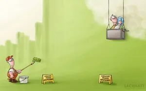 Cute Cartoon Shows Two Men Wallpaper