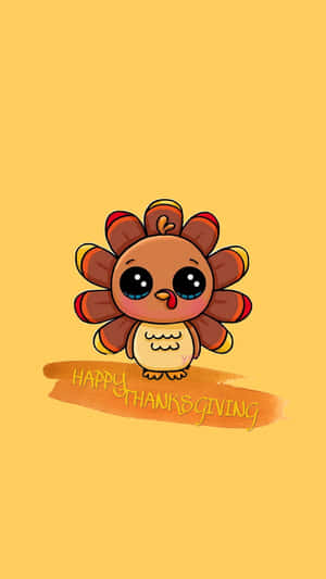 Cute Cartoon Turkey Thanksgiving Wallpaper Wallpaper