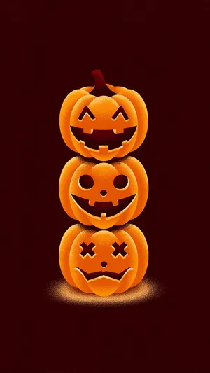 Cute Carved Pumpkins Halloween Wallpaper