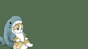 Cute Cat In Shark Costume Wallpaper