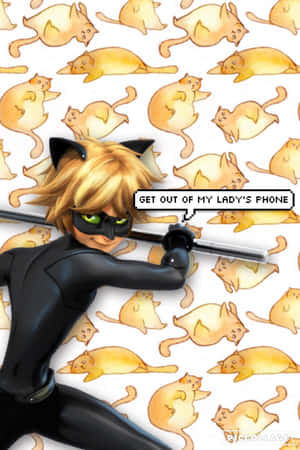 Cute Cat Noir My Lady's Phone Wallpaper