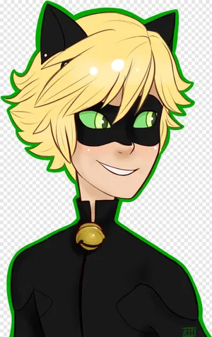 Cute Cat Noir Staring Away Wallpaper