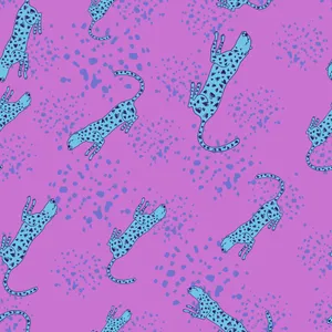 Cute Cheetah Print Pattern Blue And Pink Wallpaper