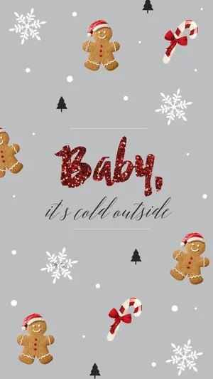 Cute Christmas Iphone Cold Outside Wallpaper