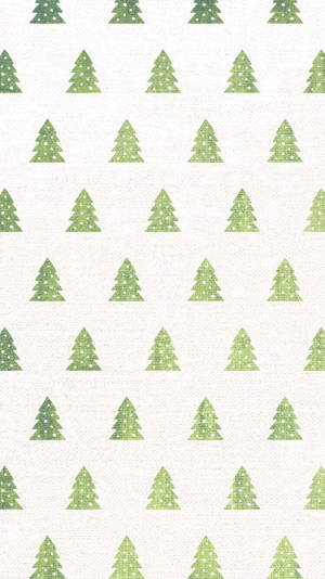 Cute Christmas Iphone Green Trees Wallpaper