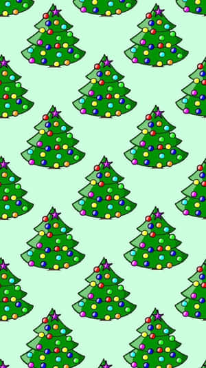 Cute Christmas Tree Green Wallpaper
