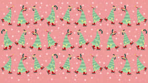 Cute Christmas Tree With Boots Wallpaper