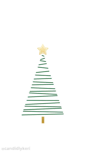 Cute Christmas Tree With Star Wallpaper