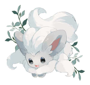 Cute Cinccino With Leaves Wallpaper