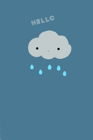 Cute Cloud Saying Hello Wallpaper