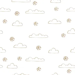 Cute Cloud Snowflake Pattern Doodle Wallpaper