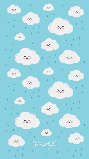 Cute Clouds With Faces Wallpaper