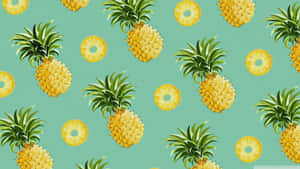 Cute Colorful Pineapple Fruit Wallpaper