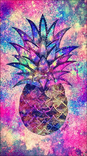 Cute Colorful Pineapple Fruit Wallpaper