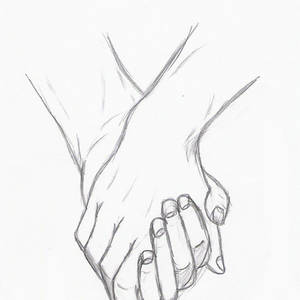 Cute Couple Drawing Of Hands Intertwined Wallpaper