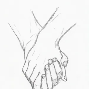 Cute Couple Drawing Of Hands Intertwined Wallpaper