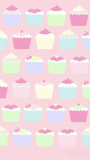 Cute Cupcake With Cherry On Top Wallpaper