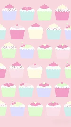 Cute Cupcake With Cherry On Top Wallpaper