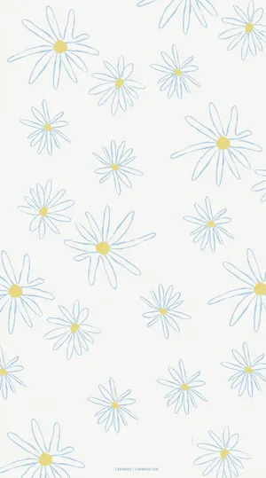 Cute Daisy Flowers Summer Pattern Wallpaper