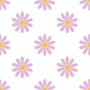 Cute Daisy Purple Flowers Vector Art Wallpaper