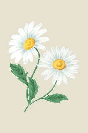Cute Daisy Vintage Watercolor Art Wallpaper