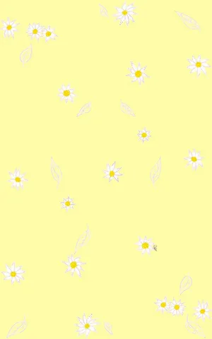 Cute Daisy Yellow Floral Print Wallpaper