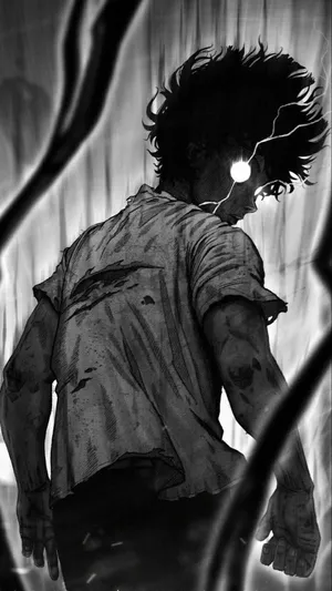 Cute Dark Anime Boy Black And White Wallpaper