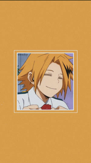 Cute Denki On Yellow Wallpaper