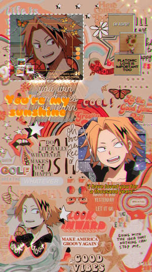 Cute Denki Orange Collage Wallpaper