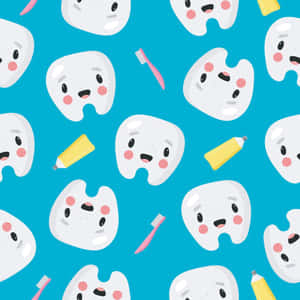 Cute Dental Hygiene Pattern Wallpaper