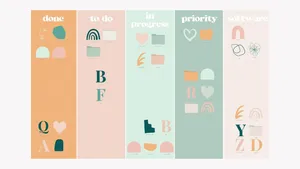 Cute Desktop Organizer Letters And Shapes Wallpaper