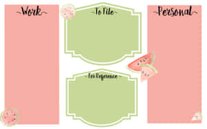 Cute Desktop Organizer Pink Watermelon Wallpaper