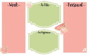 Cute Desktop Organizer Pink Watermelon Wallpaper