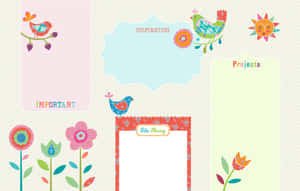 Cute Desktop Organizer Summer Design Wallpaper