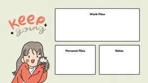 Cute Desktop Organizer With Inspirational Quote Wallpaper