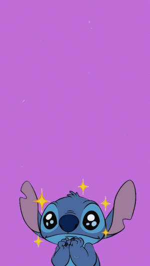 Cute Disney Stitch Looking Amazed Wallpaper