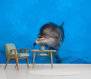 Cute Dolphin Living Room Wall Wallpaper