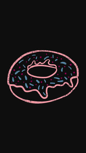 Cute Donut With Colorful Sprinkles And Happy Face Wallpaper