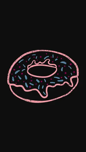 Cute Donut With Colorful Sprinkles And Happy Face Wallpaper
