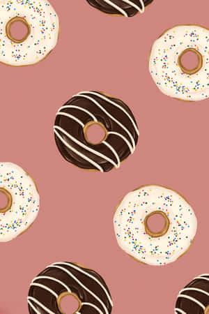 Cute Donut With Sprinkles And Smiley Face Wallpaper