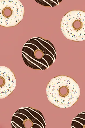 Cute Donut With Sprinkles And Smiley Face Wallpaper